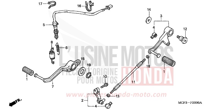 PEDALE von VTR1000 SP-2 BLACK (NH1E) von 2004